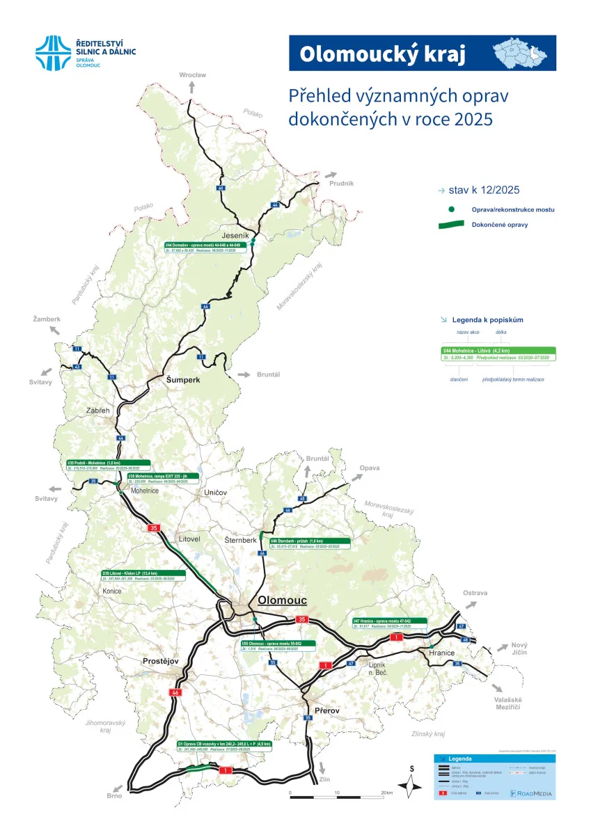 Jaké jsou plány ŘSD? Po otevření D1 u Přerova začne opravovat poničenou D46 z Prostějova