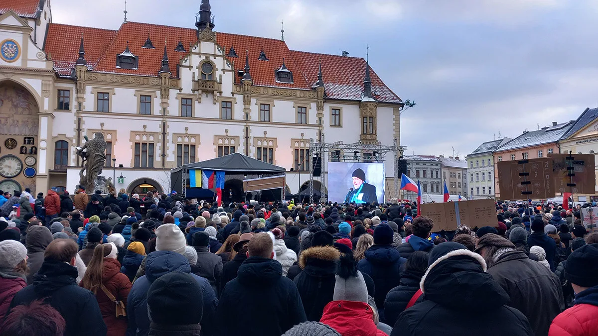 Shromáždění Stojíme za prezidentem v Olomouci