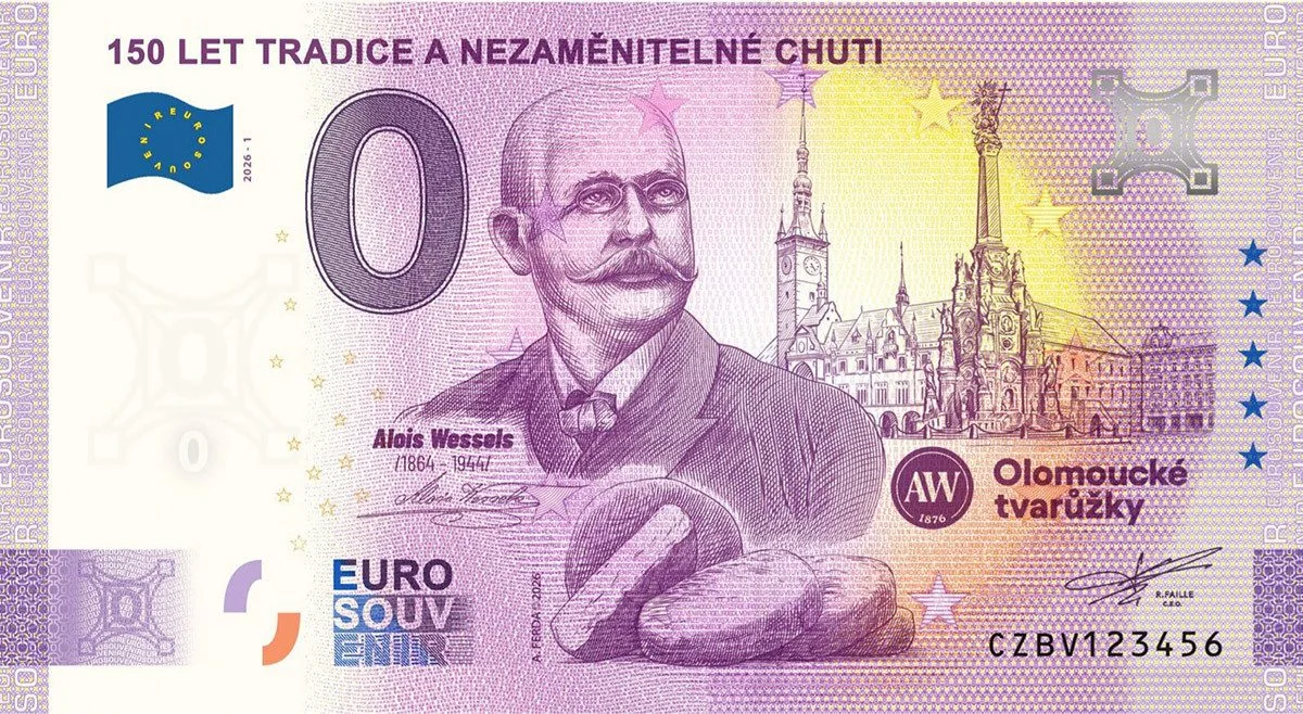 Sběratelská bankovka loštického výrobce olomouckých tvarůžků