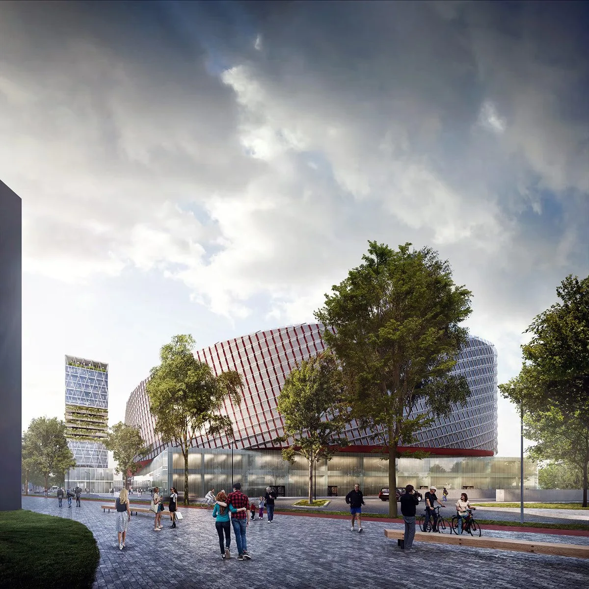 Vizualizace multifunkční haly v projektu Nová Velkomoravská v Olomouci