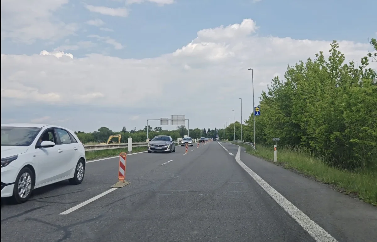 Uzavírka na Pražské ulici v Olomouci