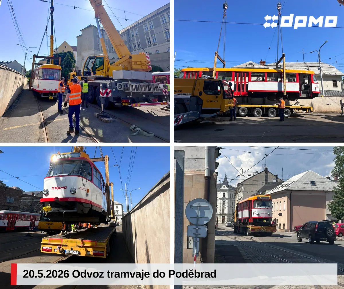 Příběh jako z filmové povídky: tramvaj z Olomouce putovala do Poděbrad, čeká ji proměna