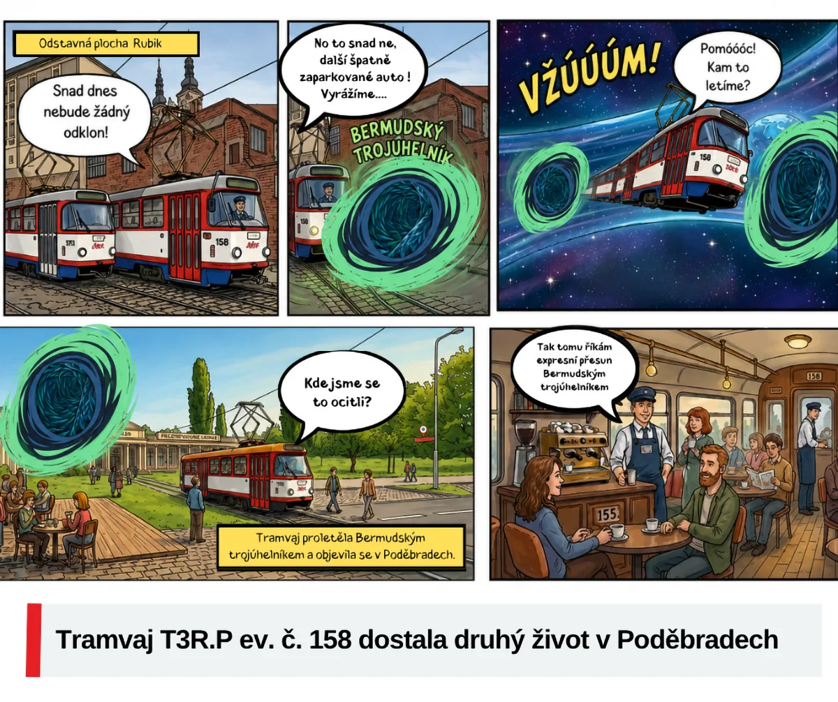 Příběh jako z filmové povídky: tramvaj z Olomouce putovala do Poděbrad, čeká ji proměna
