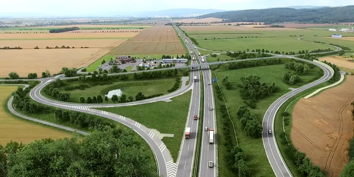 Vizualizace přeložky silnice I/46 Týneček - Šternberk