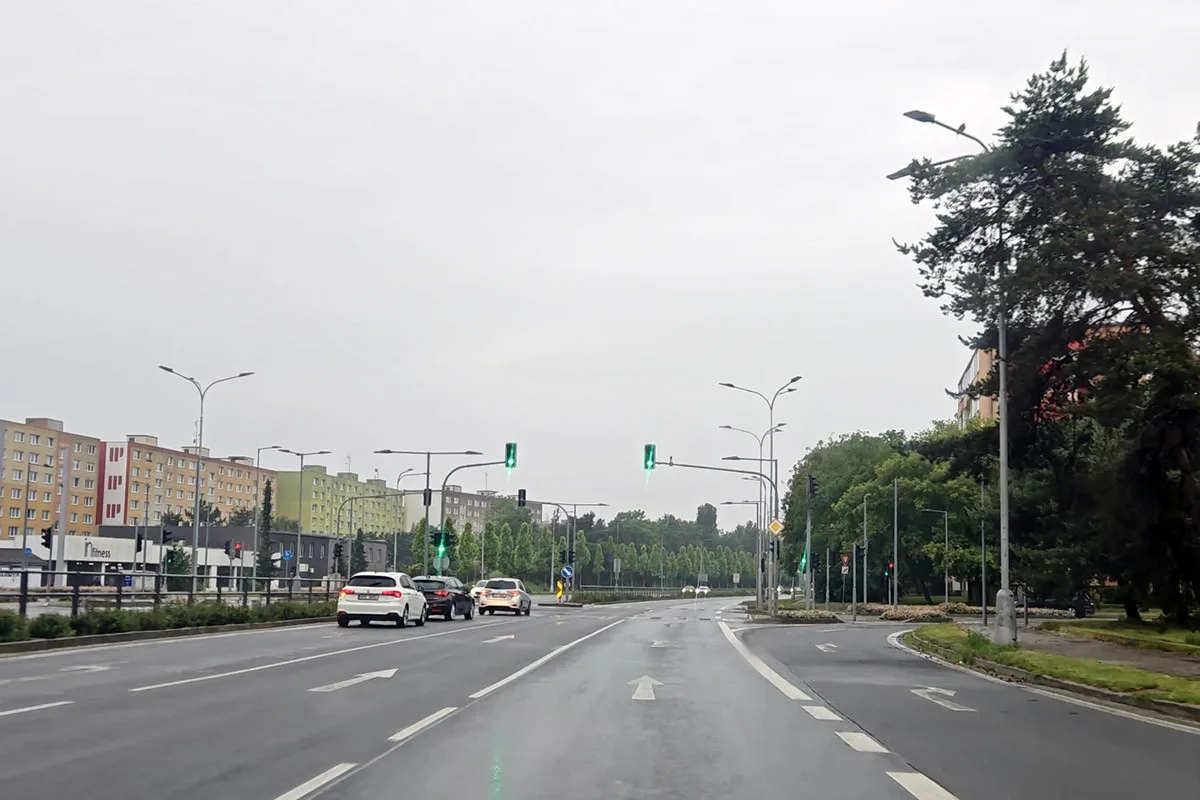 Křižovatka ulic Velkomoravská a Rooseveltova v Olomouci