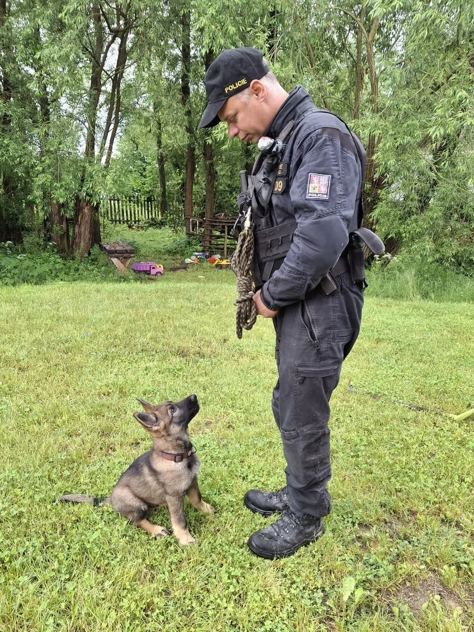 Tříměsíční policejní štěně poprvé v akci. Strážci zákona kontrolovali na Šumpersku chaty a chalupy