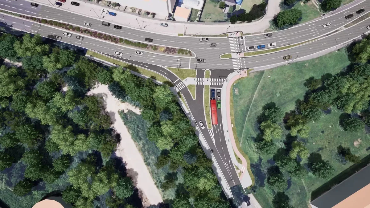 Vizualizace nové podoby křižovatky Pražská - Erenburgova