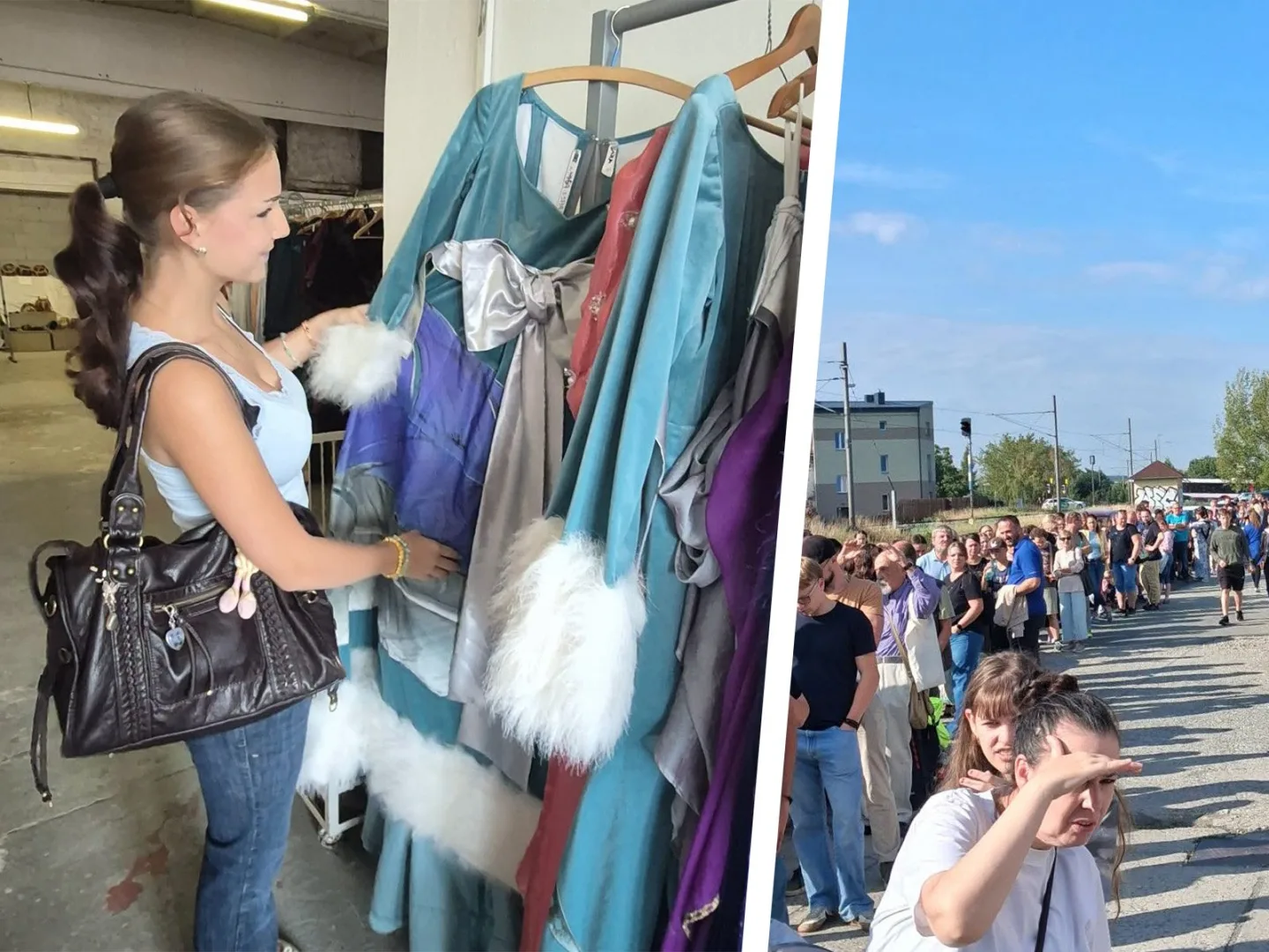 VIDEO: Radost i trápení ve frontě. Výprodej kostýmů v Olomouci čelil kritice