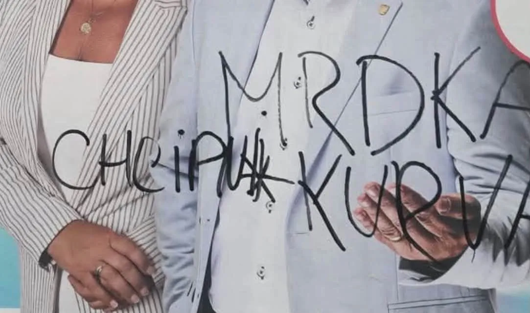 Vulgarity, výzvy k smrti, hákové kříže. Vandal ničil předvolební plakáty v Prostějově