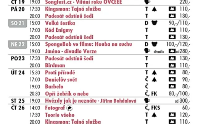 Program Kina Metropol