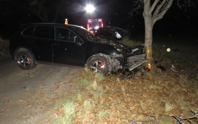 Podnapilý řidič narazil se svým Porsche do stromu. Policistům řekl, že vypil dvě nealko piva
