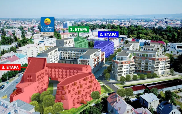 U centra Olomouce vzniká dvě stě bytů. Podívejte se, jak budou budovy vypadat
