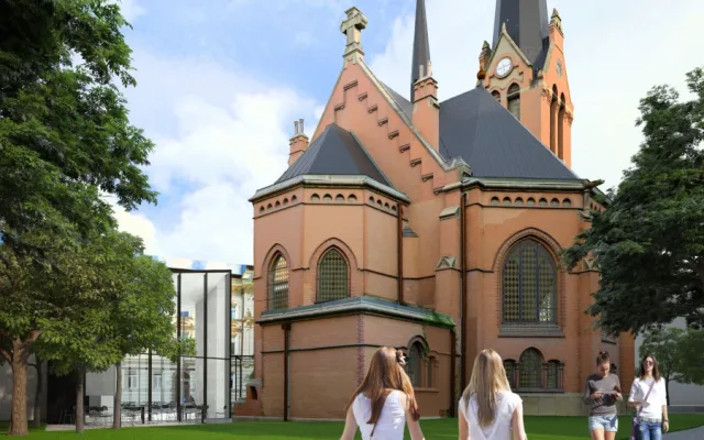 FOTO: U Červeného kostela v Olomouci vyroste moderní přístavba