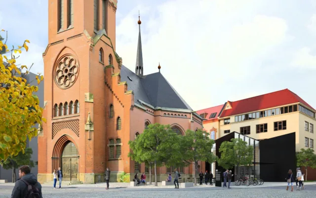 FOTO: U Červeného kostela v Olomouci vyroste moderní přístavba