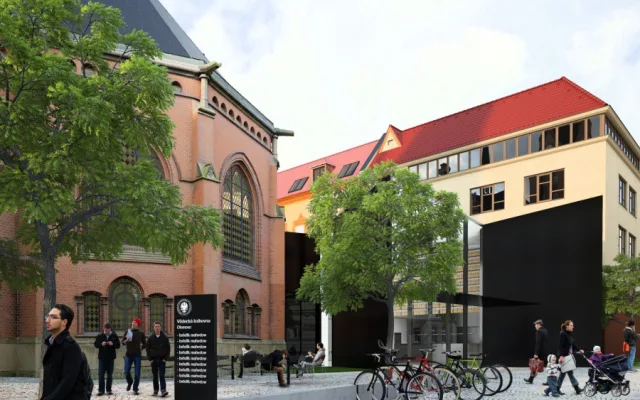 FOTO: U Červeného kostela v Olomouci vyroste moderní přístavba