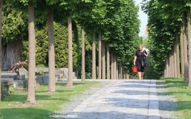 FOTO: Na olomouckém hřbitově je nová socha Ježíše, pietní místo a dlážděná cesta