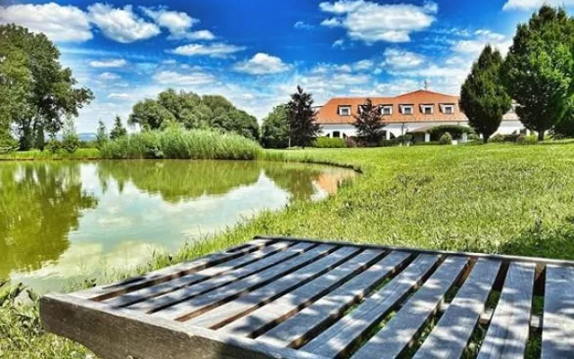 Romantický rybník a výhled na pasoucí se koně. Takový je olomoucký Park Hotel Prachárna