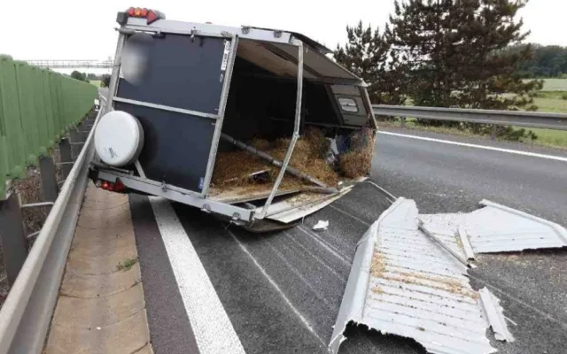 Na dálnici u Olomouce hasiči po nehodě honili dva koně. Provoz více než hodinu stál