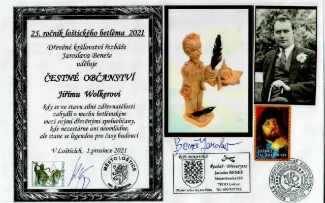 Proslulý betlém v Lošticích má další moravskou celebritu, básníka Wolkera