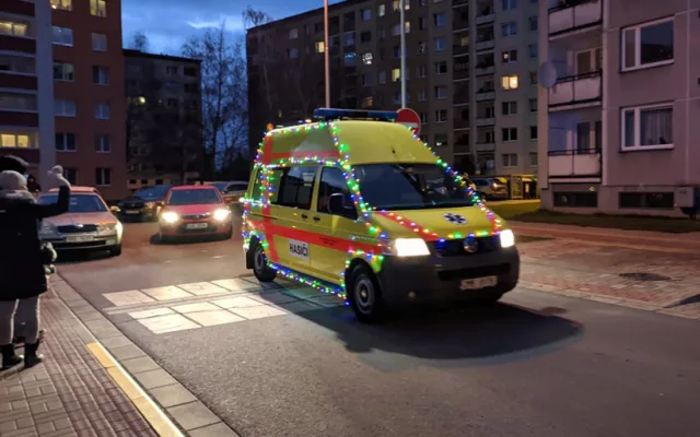 Předvánoční jízda dobrovolných hasičů v Přerově