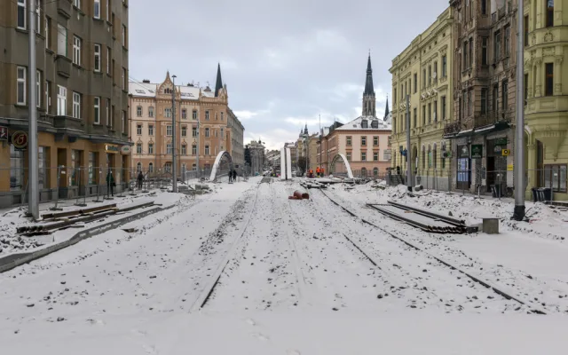 Práce u Rejnoka přibrzdila zima. Důležitá trasa Olomoucí se má otevřít za pět měsíců