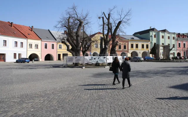 Šest staletých líp na přerovském Horním náměstí pokáceli pracovníci odborné firmy