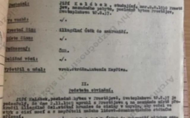 Trestní oznámení na syna Aloise Kalábka