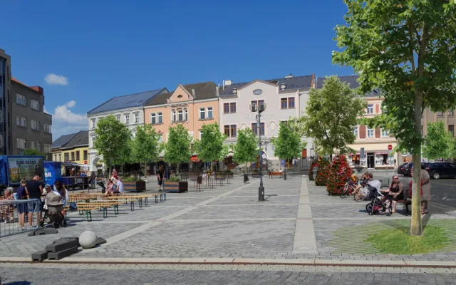 Současná vedra nesnesitelně rozpalují ulice a náměstí. Přerov chce do centra dostat více zeleně