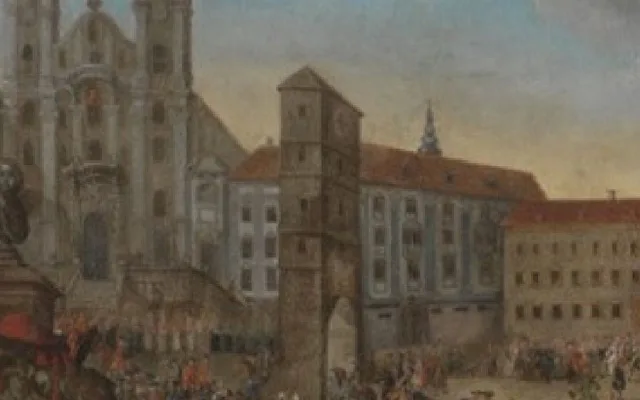 Nová věž - detail z obrazu od Františka Vavřince Komporaye z r. 1783