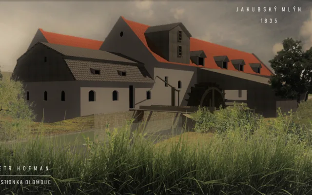 Jakubský mlýn v 3D modelu Bastionka Olomouc