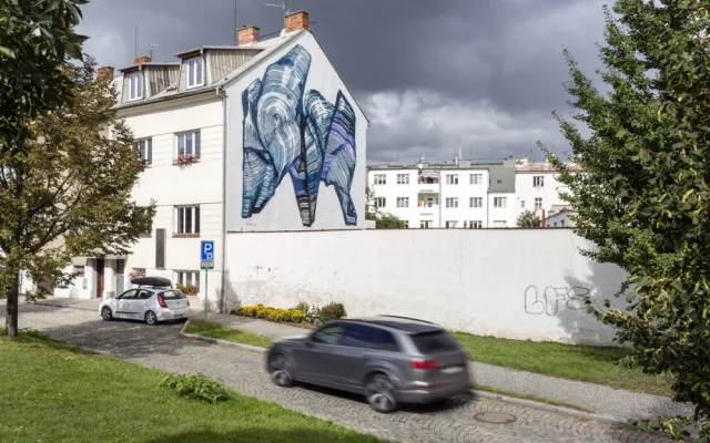 Mural v Koželužské ulici v Olomouci
