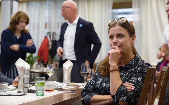 Volební štáb koalice SPOLU v Olomouc, jednička kandidátky Markéta Záleská