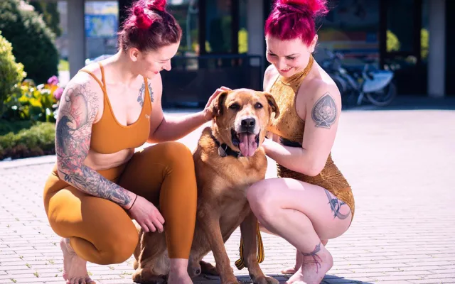 Backstage snímek z focení kalendáře Pole Dogs na rok 2024