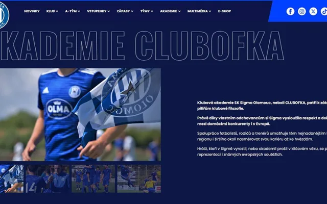 Vše o Sigmě v novém: olomoucký fotbalový klub po letech zmodernizoval webové stránky