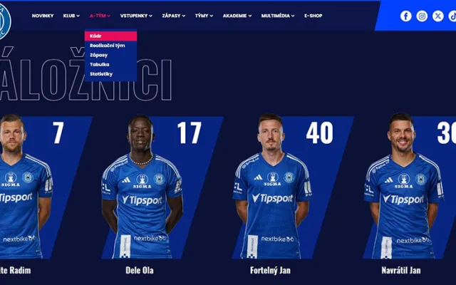Vše o Sigmě v novém: olomoucký fotbalový klub po letech zmodernizoval webové stránky