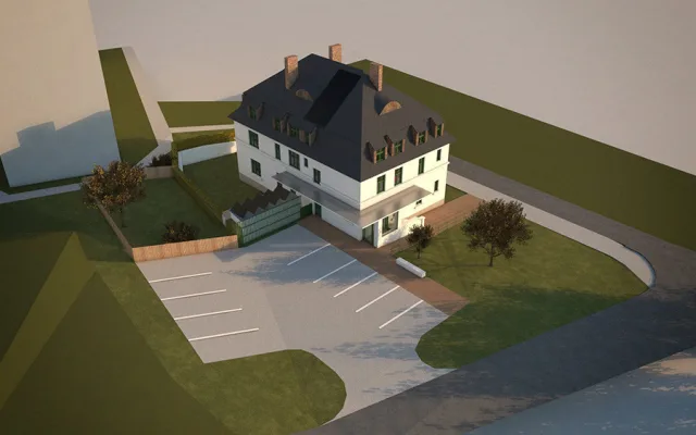 Vizualizace nové podoby městské vily v Dukelské ulici v Jeseníku