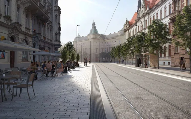 Vizualizace nové podoby ulice Palackého v Olomouci