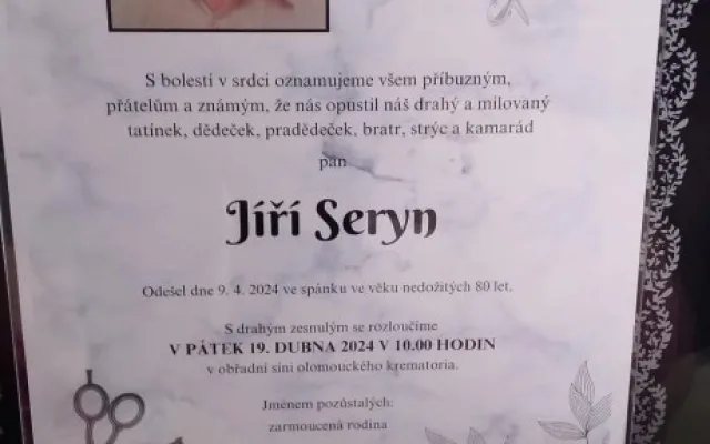 Lidé vzpomínají na nejznámějšího olomouckého holiče. Jičí Seryn zemřel ve spánku v nedožitých osmdesáti letech