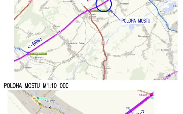 Silničáři se po zimě vrátí k opravě dvou mostů na D1 poblíž Bělotína. Způsobí to omezení v dopravě