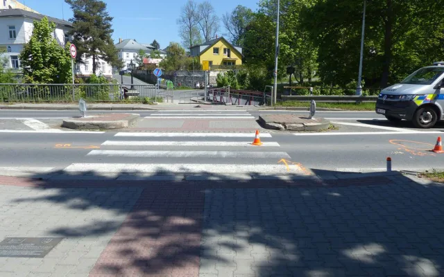 Dopravní nehoda v Bezručově ulici v Jeseníku