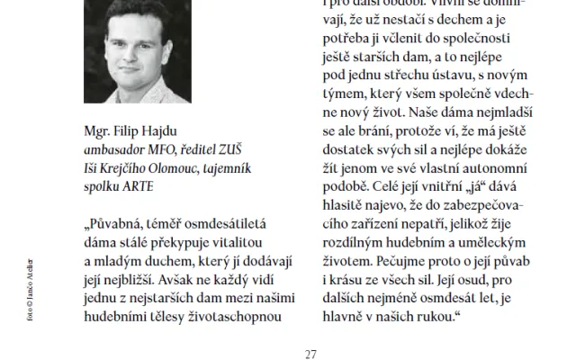 Cenzura v Moravské filharmonii? Z brožury zmizely kritické příspěvky některých ambasadorů