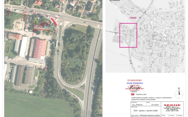 V Mohelnici se na čas zavře klíčová odbočka na dálnici směrem do Čech. Na sjezdech je poškozeý asfalt