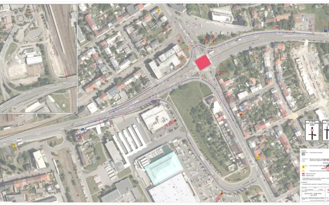 Komplikace v dopravě. Jednu z nejrušnějších křižovatek v Olomouci čeká o víkendu omezení
