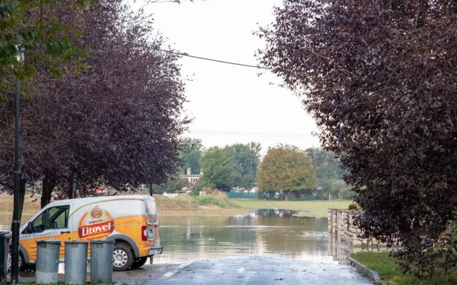 Zatopená část Javoříčské ulice v Litovli