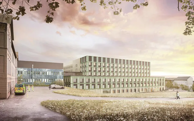 Vizualizace nového superpavilonu B ve Fakultní nemocnici Olomouc