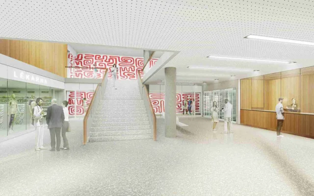 Vizualizace nového superpavilonu B ve Fakultní nemocnici Olomouc