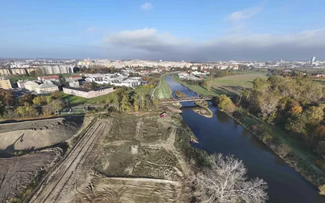 Probíhající stavba IV. A etapy protipovodňových opatření v Olomouci
