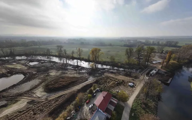 Probíhající stavba IV. A etapy protipovodňových opatření v Olomouci
