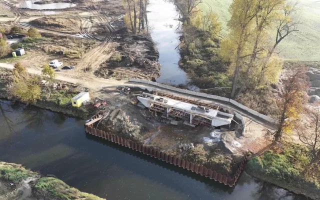 Probíhající stavba IV. A etapy protipovodňových opatření v Olomouci