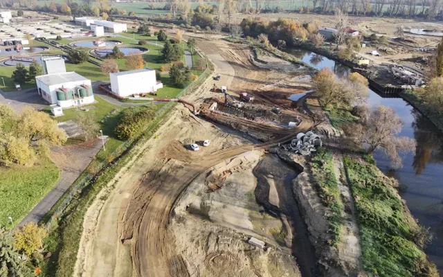 Probíhající stavba IV. A etapy protipovodňových opatření v Olomouci
